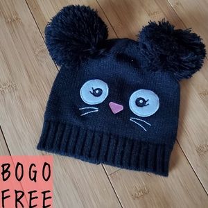 Baby puff ball beanie hat